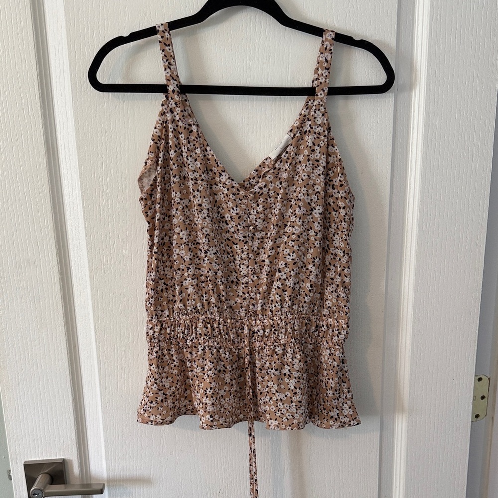 Floral Print Women's Top - Brown